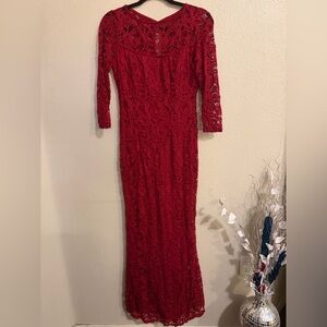 Elegant Red Lace Dress